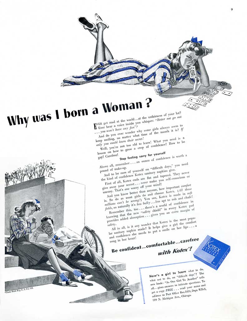 Kotex ad,
                                1941